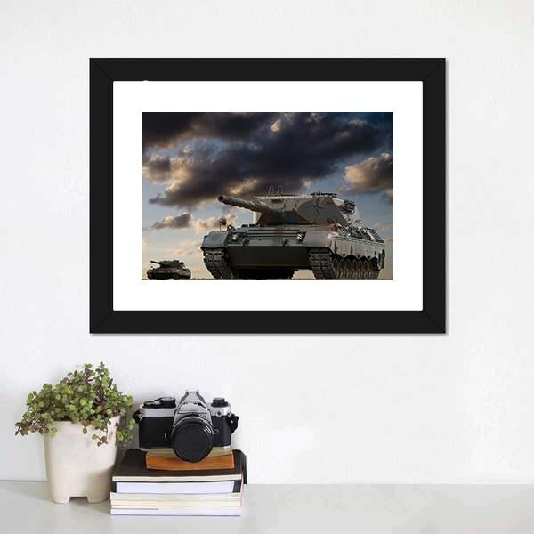 European Battle Tanks Canvas Wall Art-5 Horizontal-Gallery Wrap-22" x 12"-Tiaracle