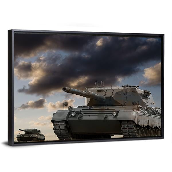 European Battle Tanks Canvas Wall Art-5 Horizontal-Gallery Wrap-22" x 12"-Tiaracle