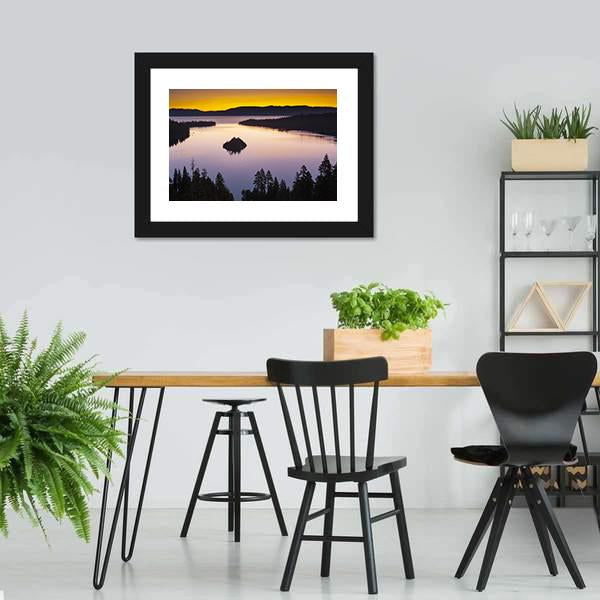 Evening At Lake Tahoe Canvas Wall Art-5 Horizontal-Gallery Wrap-22" x 12"-Tiaracle