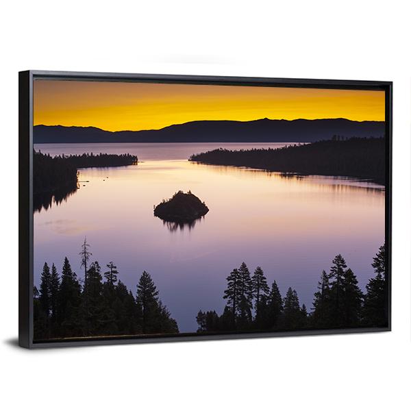Evening At Lake Tahoe Canvas Wall Art-5 Horizontal-Gallery Wrap-22" x 12"-Tiaracle