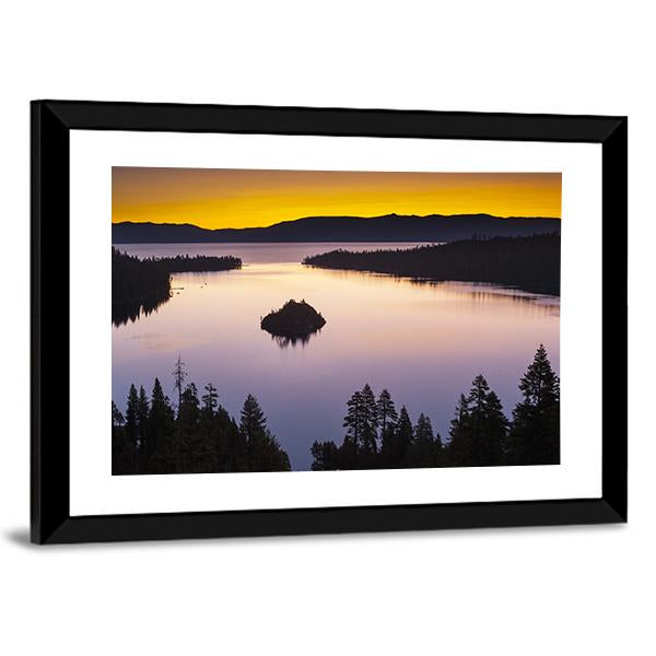 Evening At Lake Tahoe Canvas Wall Art-3 Horizontal-Gallery Wrap-25" x 16"-Tiaracle