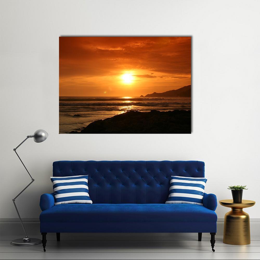 Evening At Patong Beach Canvas Wall Art-1 Piece-Gallery Wrap-48" x 32"-Tiaracle