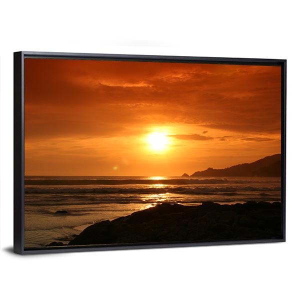 Evening At Patong Beach Canvas Wall Art-3 Horizontal-Gallery Wrap-25" x 16"-Tiaracle