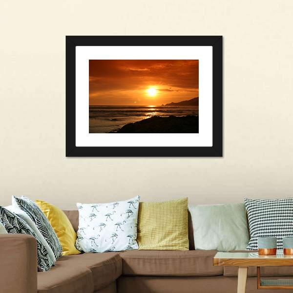 Evening At Patong Beach Canvas Wall Art-1 Piece-Framed Print-20" x 16"-Tiaracle