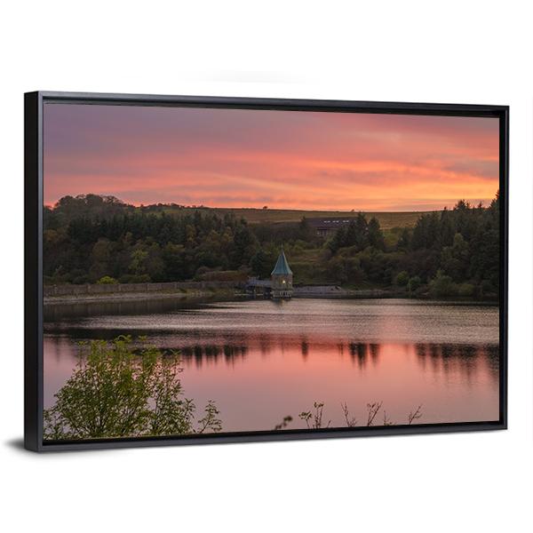 Evening At Pontsticill Reservoir Canvas Wall Art-3 Horizontal-Gallery Wrap-25" x 16"-Tiaracle