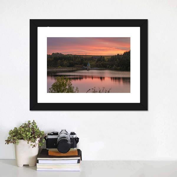 Evening At Pontsticill Reservoir Canvas Wall Art-3 Horizontal-Gallery Wrap-25" x 16"-Tiaracle