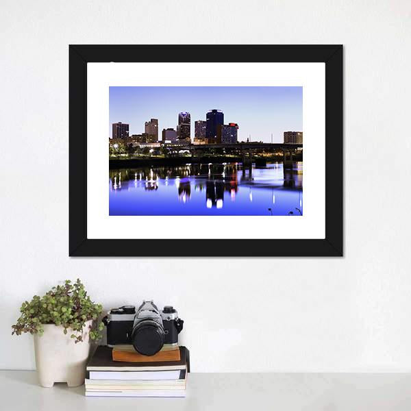 Evening In Little Rock Arkansas Canvas Wall Art-3 Horizontal-Gallery Wrap-25" x 16"-Tiaracle