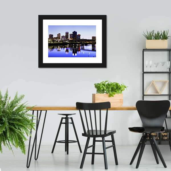 Evening In Little Rock Arkansas Canvas Wall Art-3 Horizontal-Gallery Wrap-25" x 16"-Tiaracle