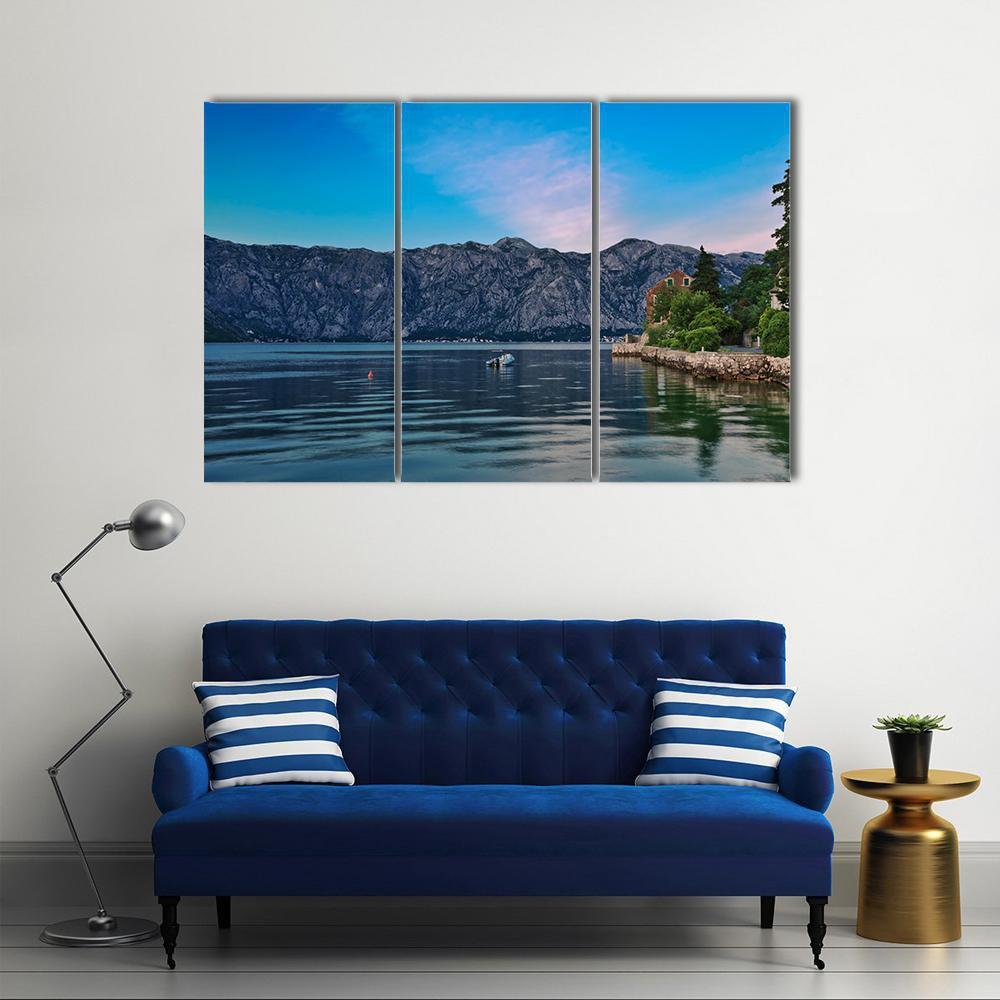 Evening In Sea Town Canvas Wall Art-3 Horizontal-Gallery Wrap-37" x 24"-Tiaracle
