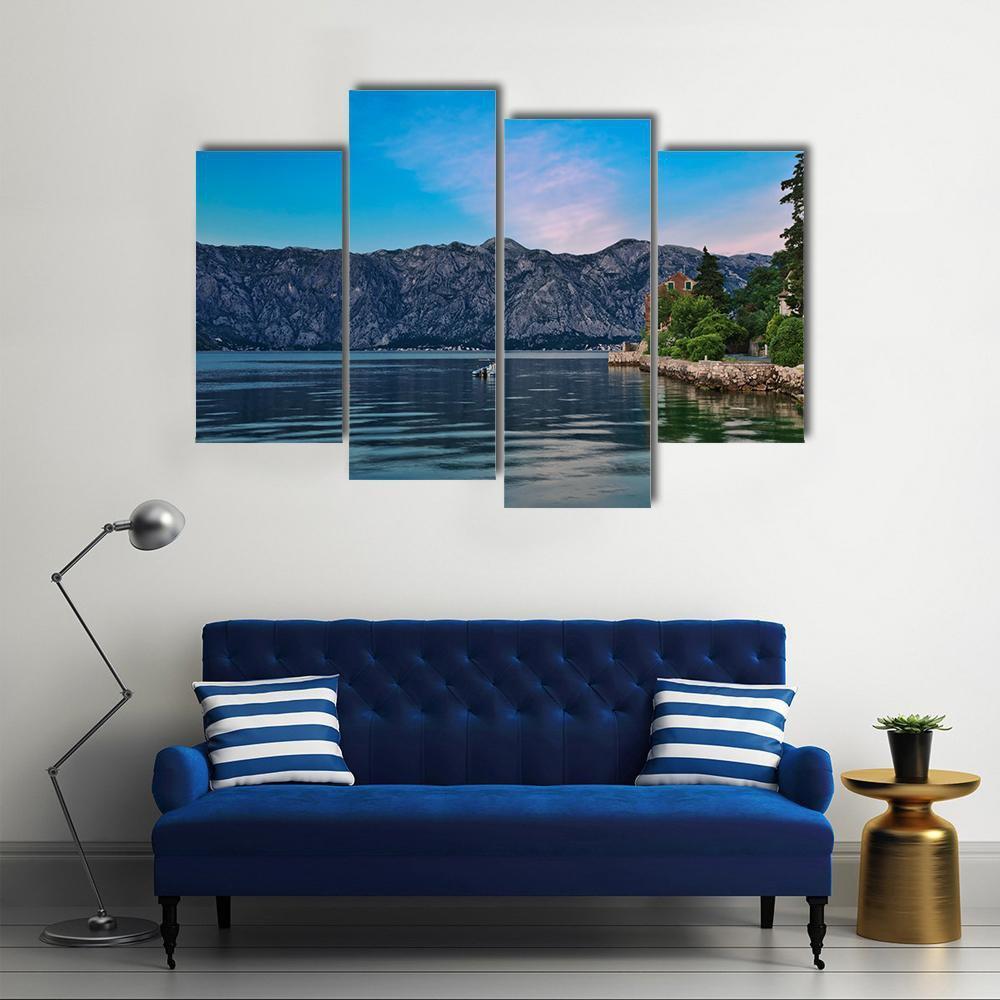 Evening In Sea Town Canvas Wall Art-4 Pop-Gallery Wrap-50" x 32"-Tiaracle