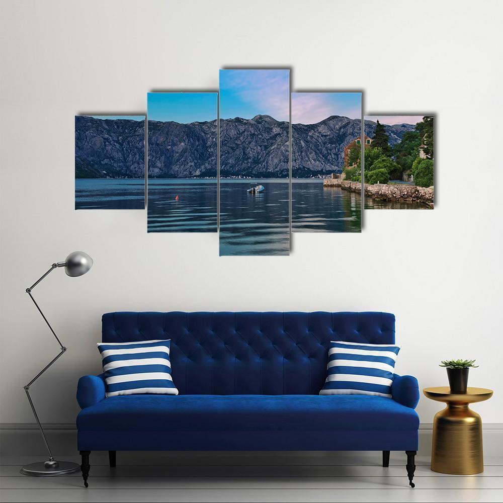 Evening In Sea Town Canvas Wall Art-5 Star-Gallery Wrap-62" x 32"-Tiaracle