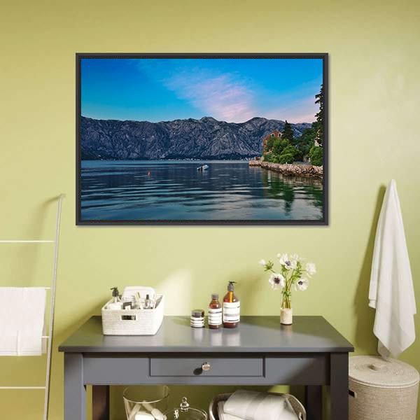 Evening In Sea Town Canvas Wall Art-3 Horizontal-Gallery Wrap-25" x 16"-Tiaracle