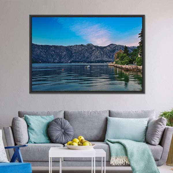 Evening In Sea Town Canvas Wall Art-3 Horizontal-Gallery Wrap-25" x 16"-Tiaracle