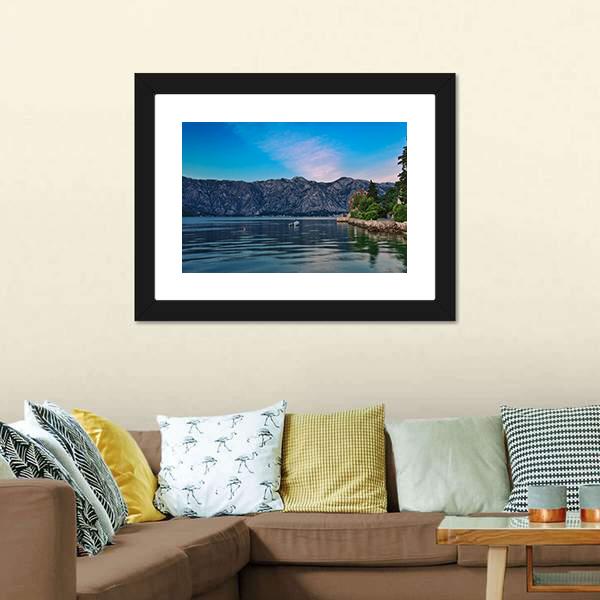 Evening In Sea Town Canvas Wall Art-1 Piece-Framed Print-20" x 16"-Tiaracle