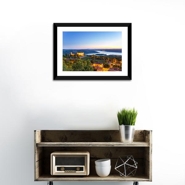 Evening In Village France Canvas Wall Art-1 Piece-Framed Print-20" x 16"-Tiaracle