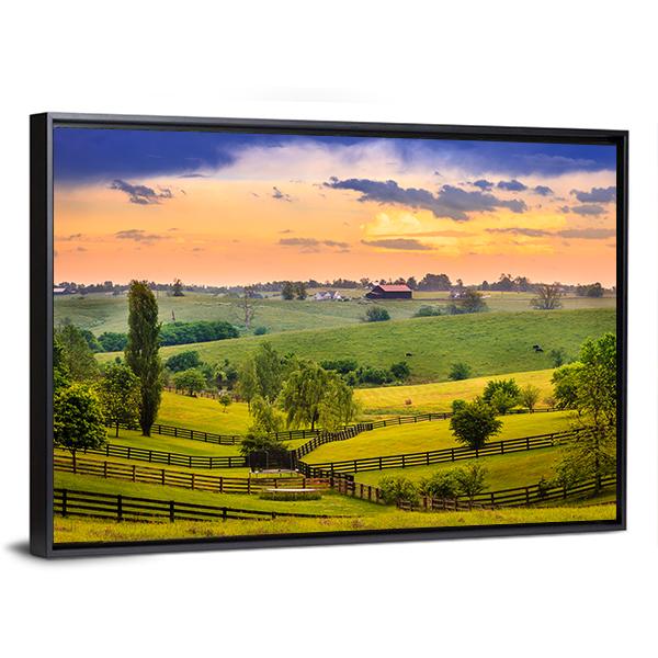 Evening Scene In Kentucky Canvas Wall Art-3 Horizontal-Gallery Wrap-25&quot; x 16&quot;-Tiaracle