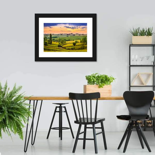 Evening Scene In Kentucky Canvas Wall Art-3 Horizontal-Gallery Wrap-25&quot; x 16&quot;-Tiaracle