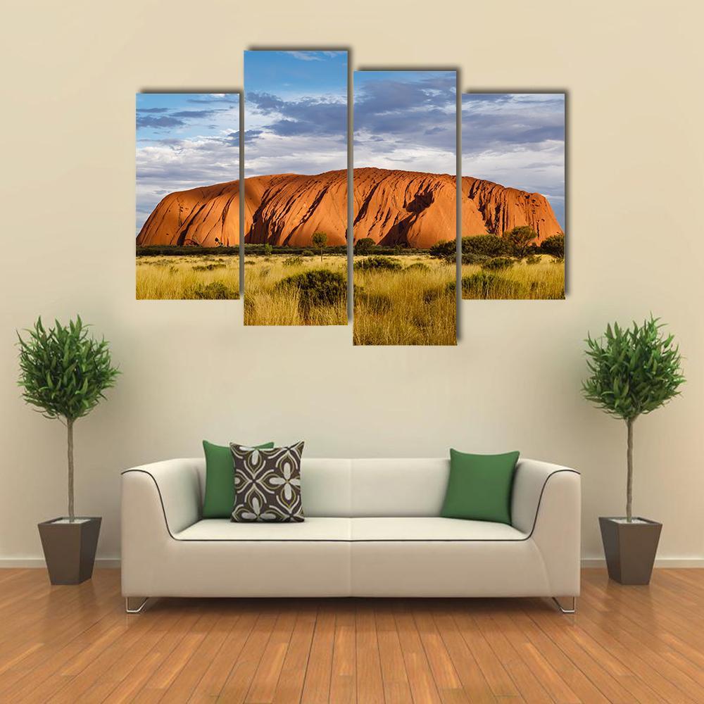 Red Sandstone Rock Canvas Wall Art-4 Pop-Gallery Wrap-34" x 20"-Tiaracle