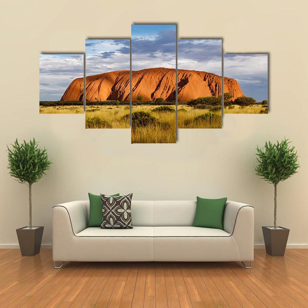 Red Sandstone Rock Canvas Wall Art-5 Star-Gallery Wrap-42" x 21"-Tiaracle