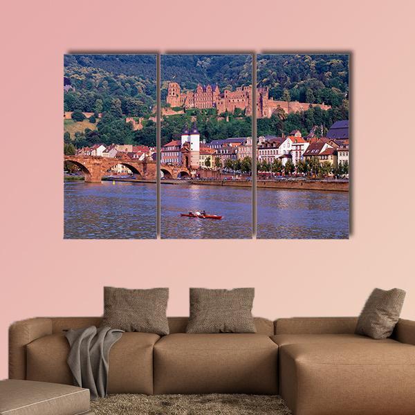 Castle In Heidelberg Canvas Wall Art-3 Horizontal-Gallery Wrap-37" x 24"-Tiaracle
