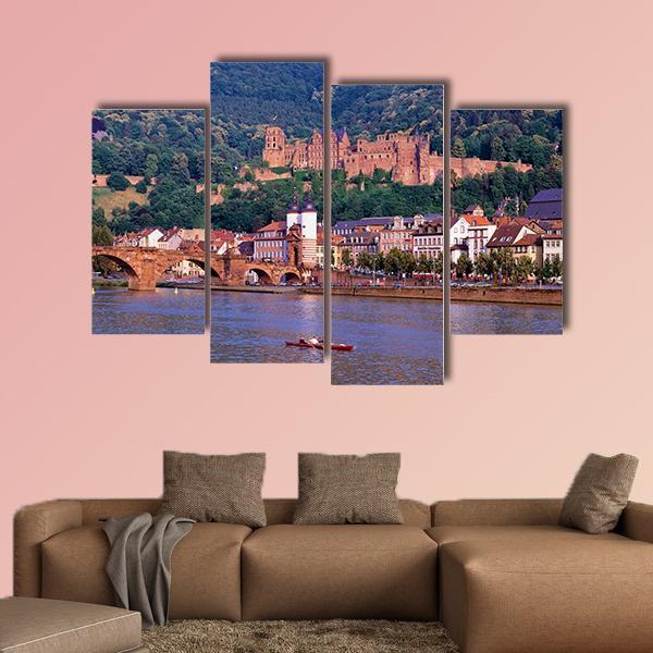 Castle In Heidelberg Canvas Wall Art-4 Pop-Gallery Wrap-50" x 32"-Tiaracle