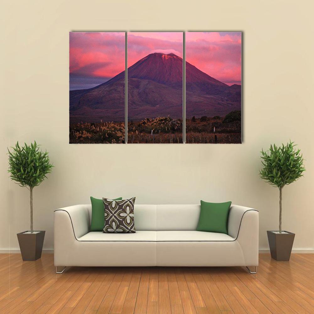 Evening View Of Mountain Canvas Wall Art-3 Horizontal-Gallery Wrap-37" x 24"-Tiaracle