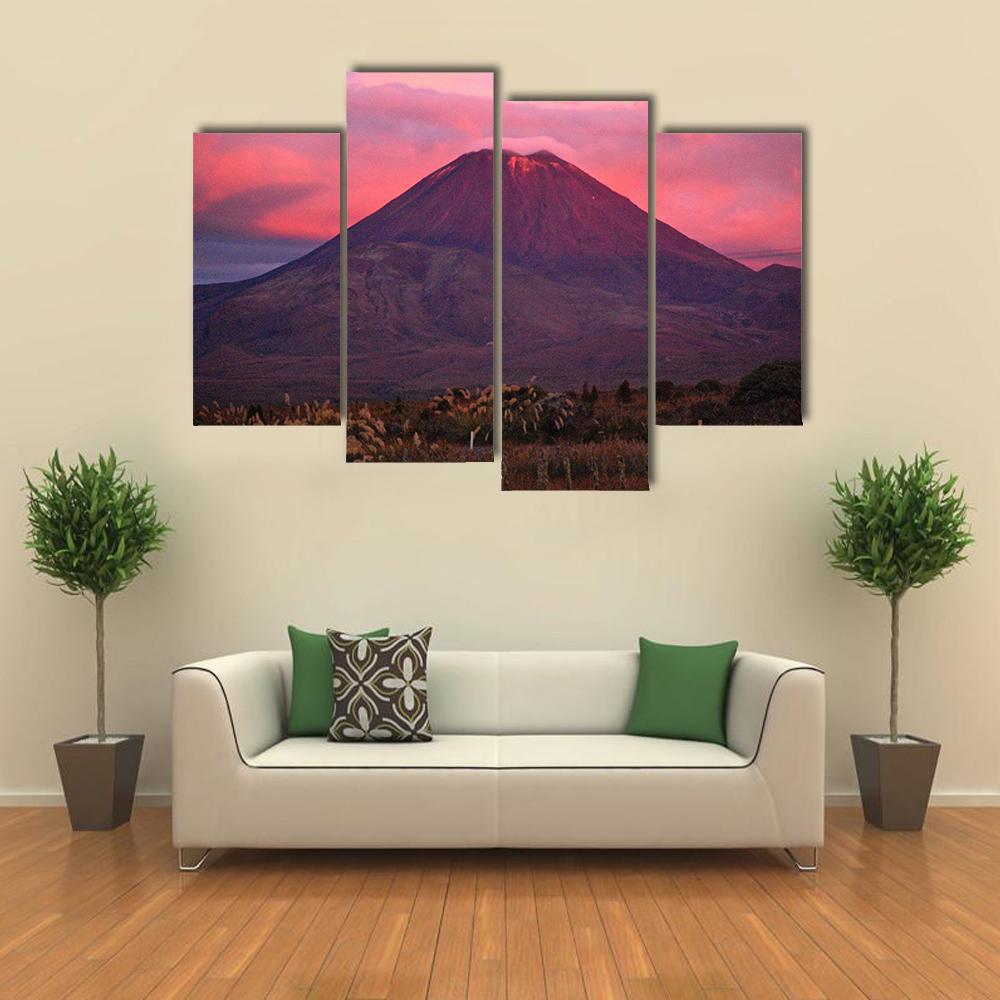 Evening View Of Mountain Canvas Wall Art-4 Pop-Gallery Wrap-50" x 32"-Tiaracle