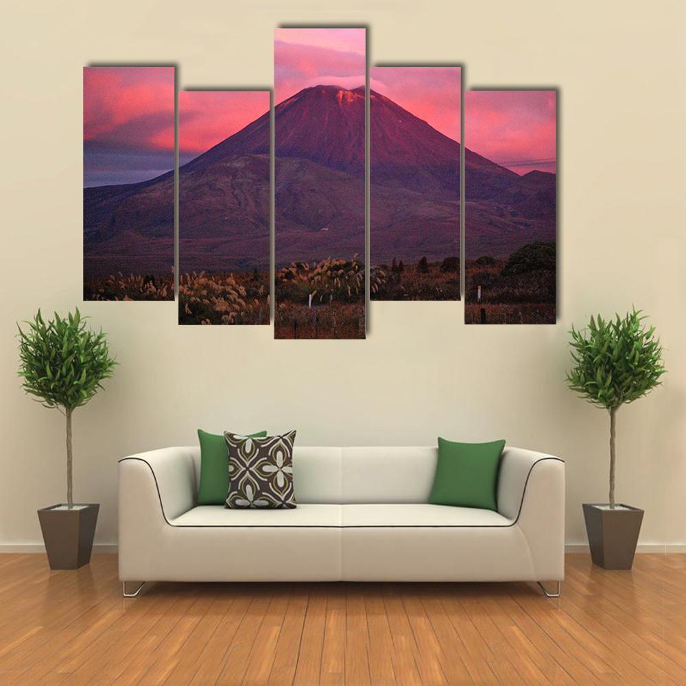 Evening View Of Mountain Canvas Wall Art-5 Pop-Gallery Wrap-47" x 32"-Tiaracle