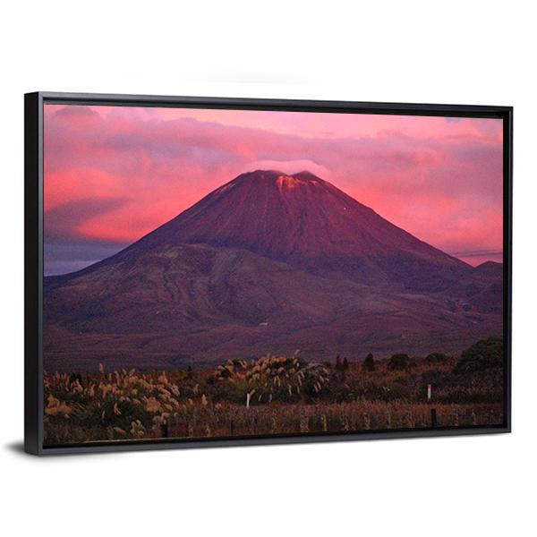 Evening View Of Mountain Canvas Wall Art-3 Horizontal-Gallery Wrap-25" x 16"-Tiaracle