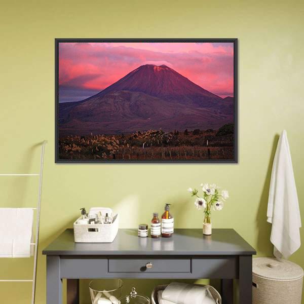 Evening View Of Mountain Canvas Wall Art-3 Horizontal-Gallery Wrap-25" x 16"-Tiaracle