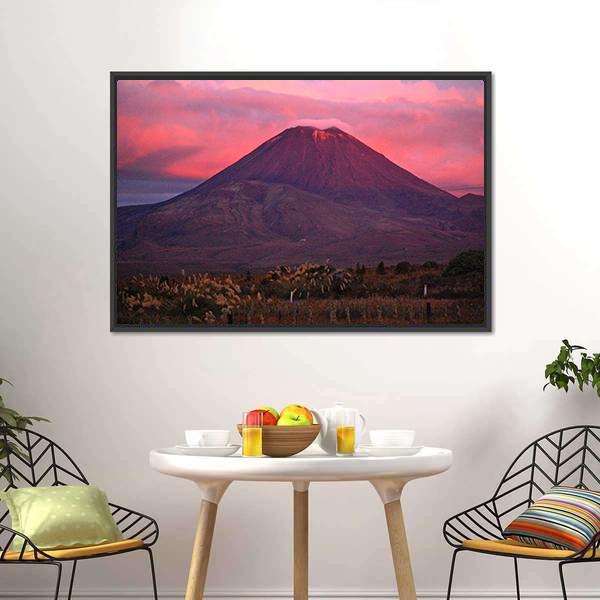 Evening View Of Mountain Canvas Wall Art-1 Piece-Floating Frame-24" x 16"-Tiaracle