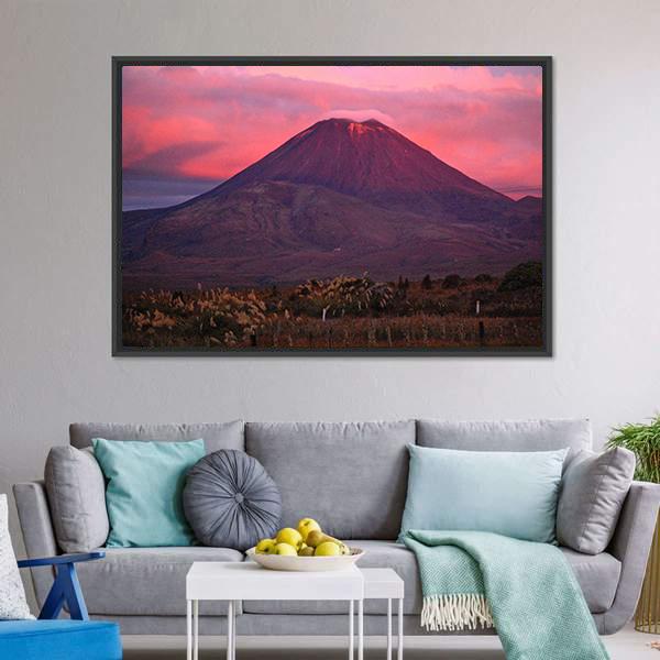 Evening View Of Mountain Canvas Wall Art-3 Horizontal-Gallery Wrap-25" x 16"-Tiaracle