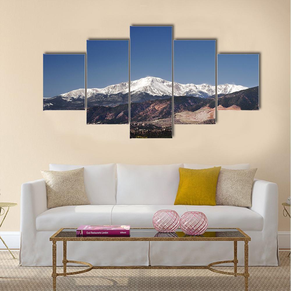 Pikes Peak Colorado Canvas Wall Art-5 Star-Gallery Wrap-42" x 21"-Tiaracle
