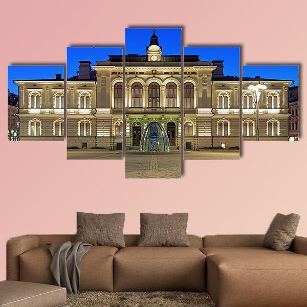 The Tampere City Hall Canvas Wall Art-5 Star-Gallery Wrap-62" x 32"-Tiaracle