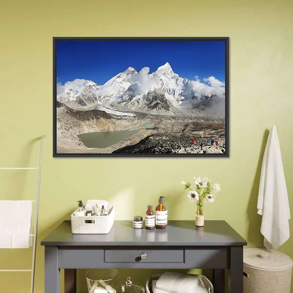 Everest And Lhotse Canvas Wall Art-5 Horizontal-Gallery Wrap-22" x 12"-Tiaracle