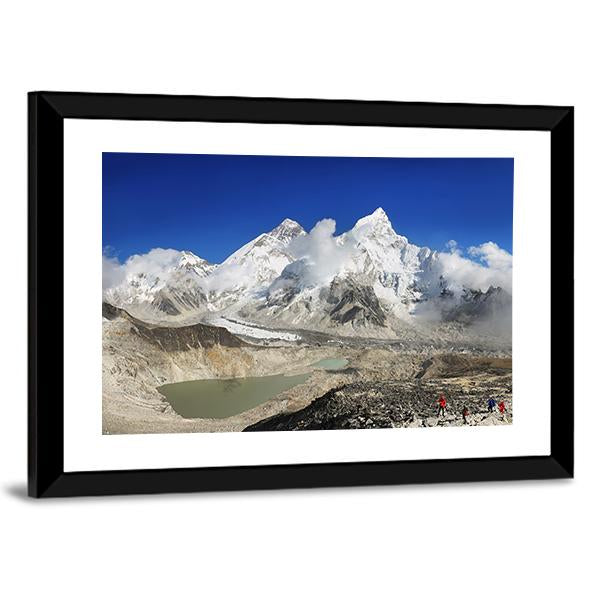 Everest And Lhotse Canvas Wall Art-5 Horizontal-Gallery Wrap-22" x 12"-Tiaracle