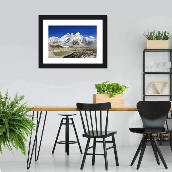 Everest And Lhotse Canvas Wall Art-5 Horizontal-Gallery Wrap-22" x 12"-Tiaracle
