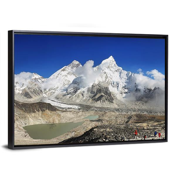 Everest And Lhotse Canvas Wall Art-5 Horizontal-Gallery Wrap-22" x 12"-Tiaracle