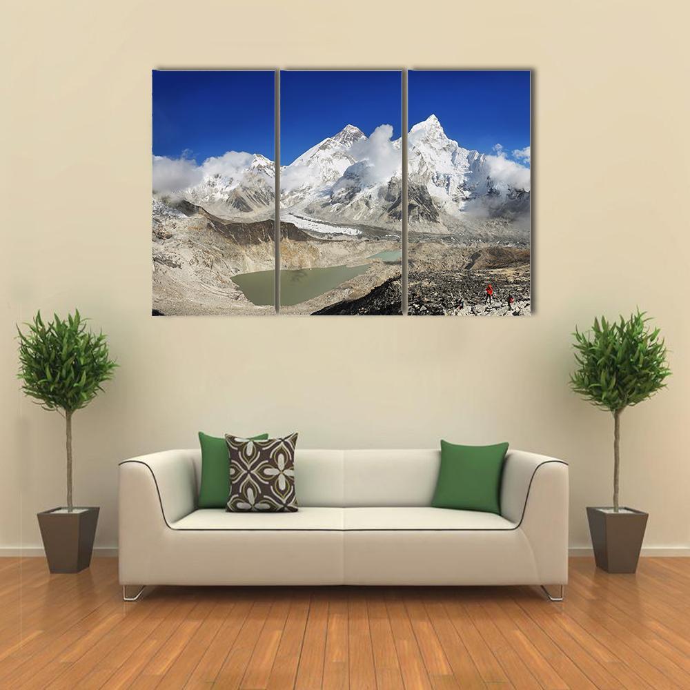 Everest And Lhotse Canvas Wall Art-3 Horizontal-Gallery Wrap-37" x 24"-Tiaracle
