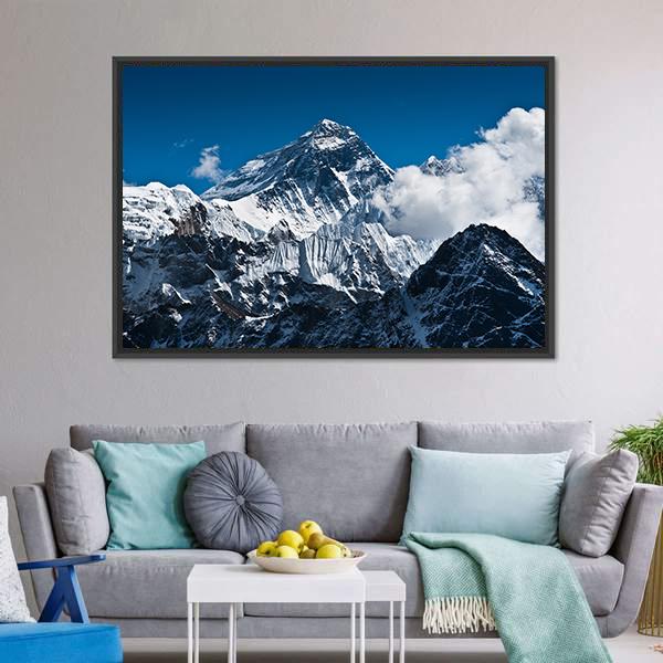 Everest Mountain Peak Canvas Wall Art-5 Horizontal-Gallery Wrap-22" x 12"-Tiaracle