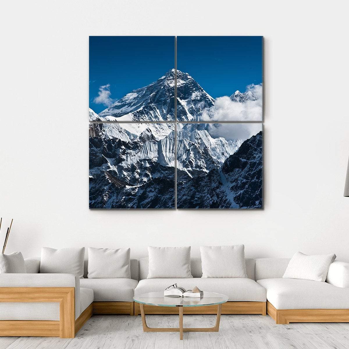 Everest Mountain Peak Canvas Wall Art-4 Square-Gallery Wrap-17" x 17"-Tiaracle
