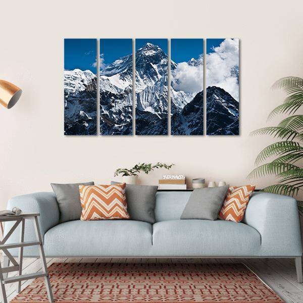 Everest Mountain Peak Canvas Wall Art-5 Horizontal-Gallery Wrap-22" x 12"-Tiaracle