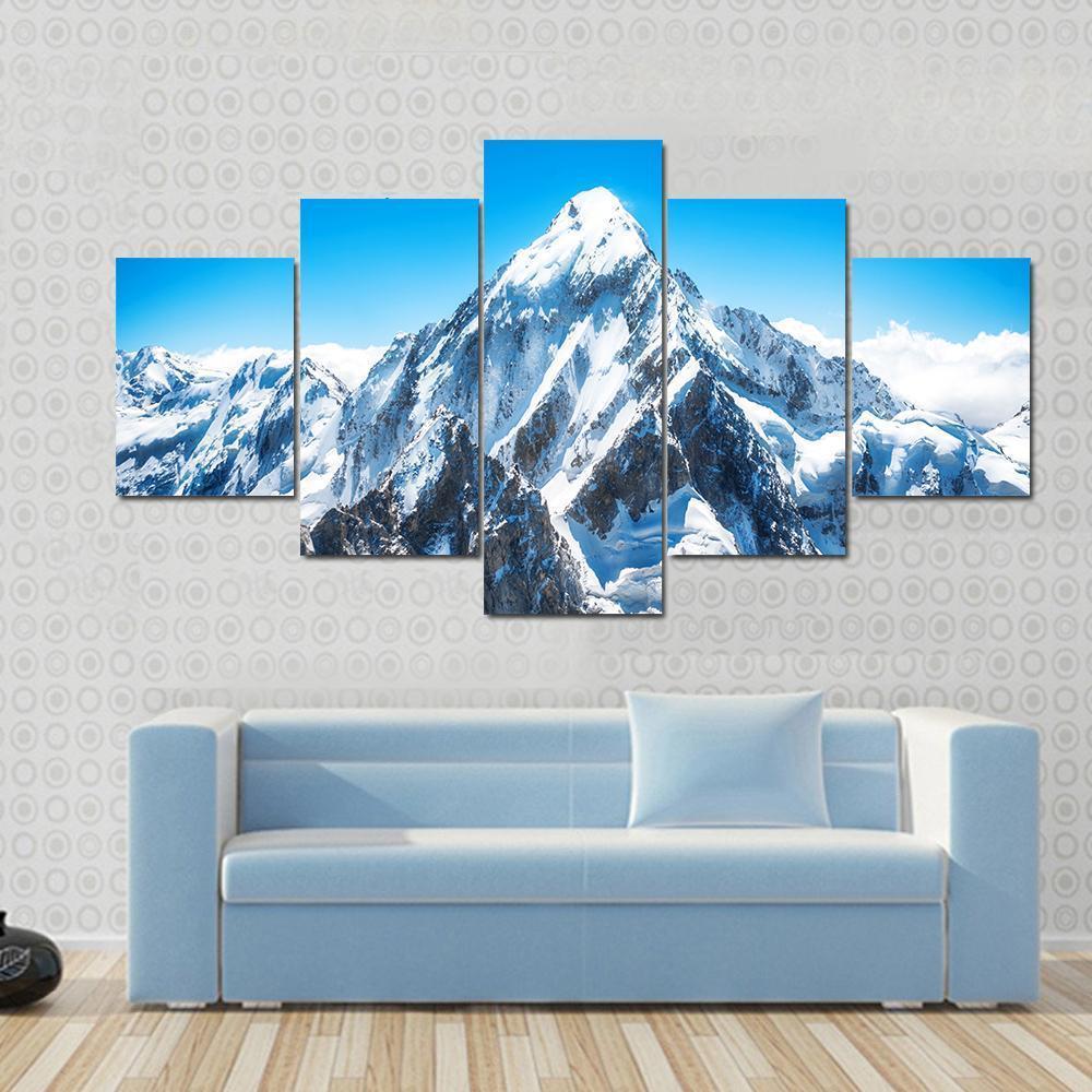 Everest Mountain Peak Canvas Wall Art-5 Star-Gallery Wrap-62&quot; x 32&quot;-Tiaracle
