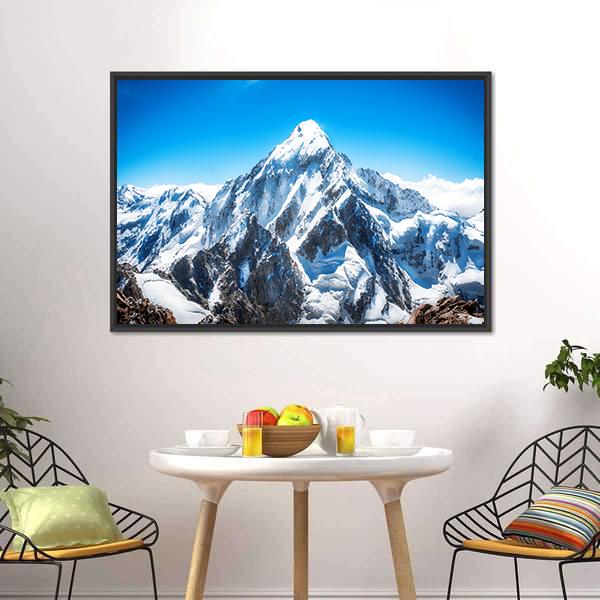 Everest Mountain Peak Canvas Wall Art-1 Piece-Floating Frame-24&quot; x 16&quot;-Tiaracle