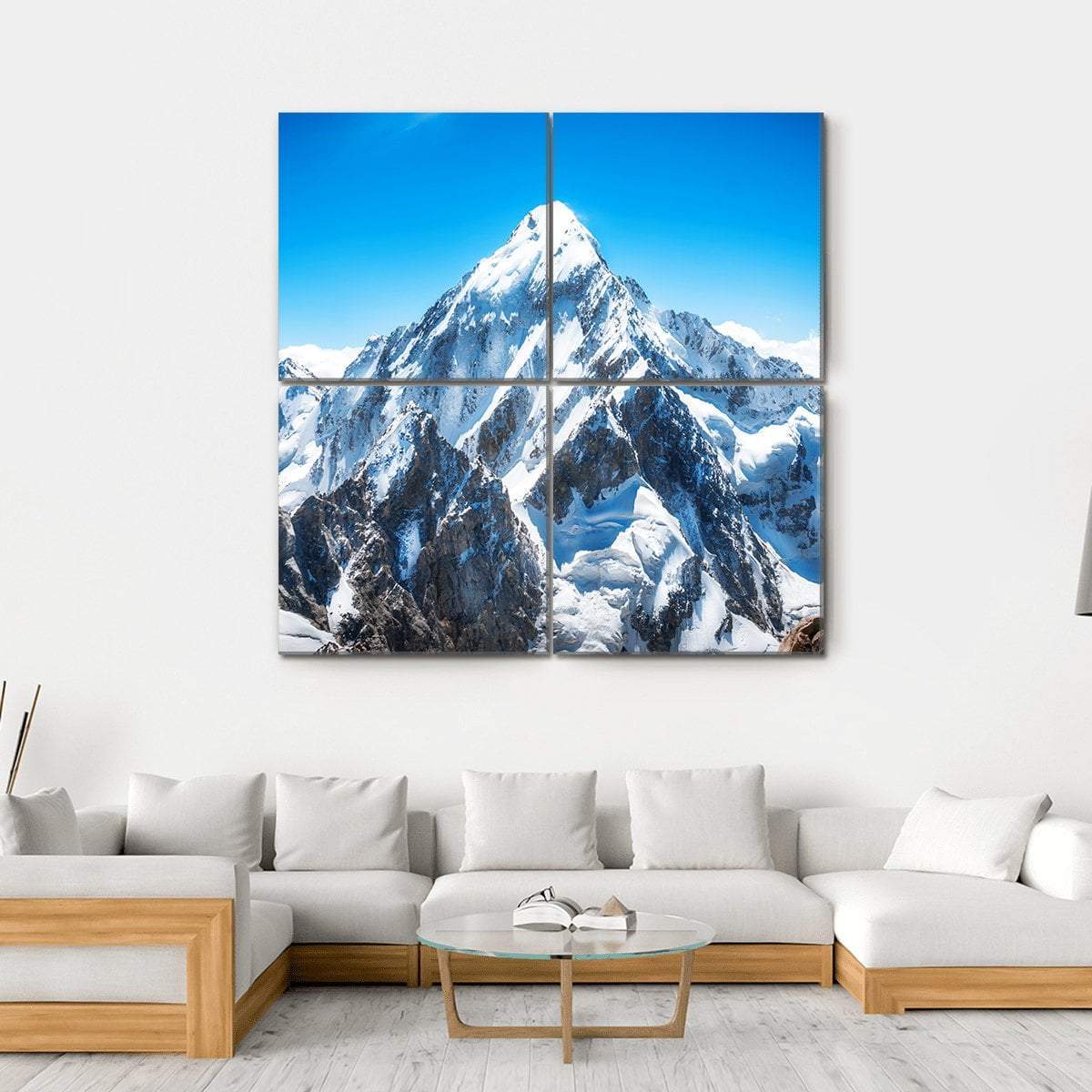 Everest Mountain Peak Canvas Wall Art-4 Square-Gallery Wrap-17" x 17"-Tiaracle