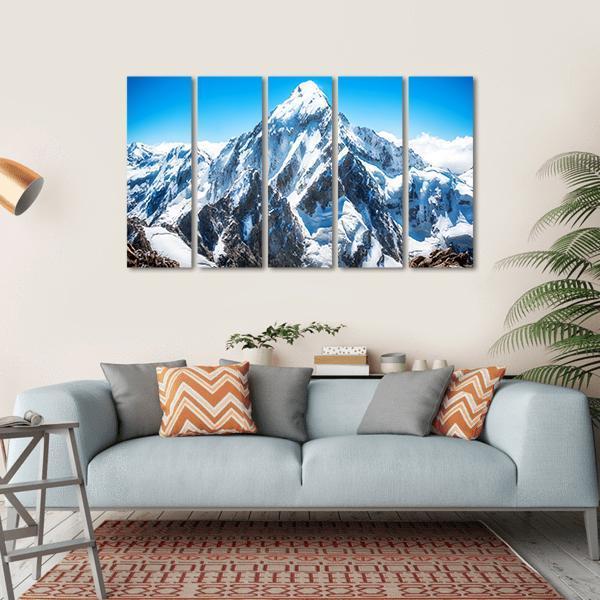 Everest Mountain Peak Canvas Wall Art-5 Horizontal-Gallery Wrap-22" x 12"-Tiaracle