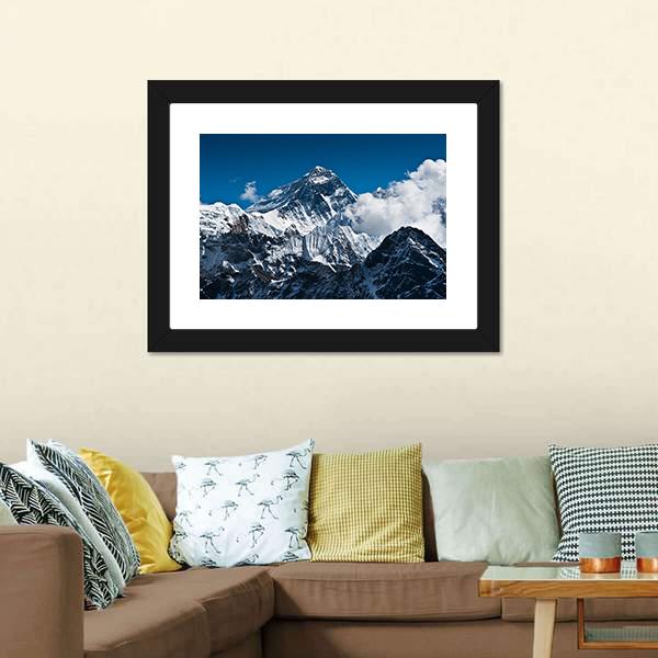Everest Mountain Peak Canvas Wall Art-1 Piece-Framed Print-20" x 16"-Tiaracle
