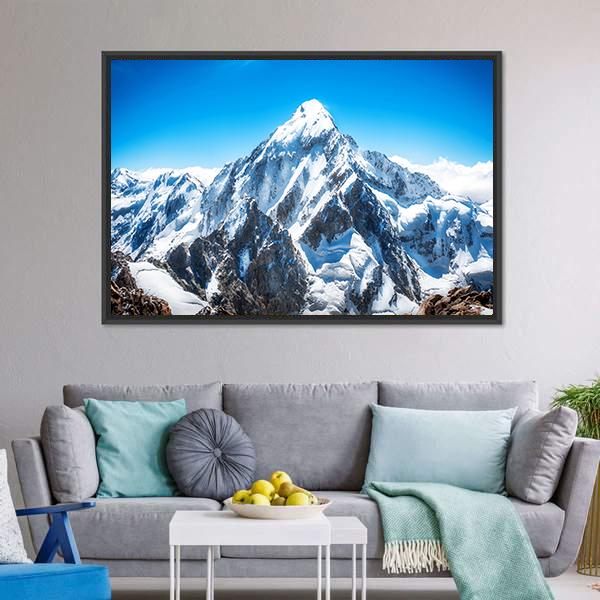 Everest Mountain Peak Panoramic Canvas Wall Art-1 Piece-36" x 12"-Tiaracle