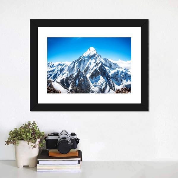 Everest Mountain Peak Panoramic Canvas Wall Art-1 Piece-36" x 12"-Tiaracle