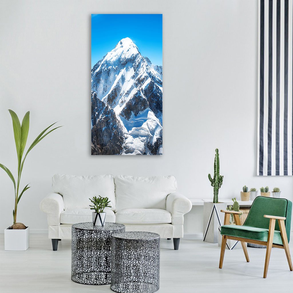 Everest Mountain Peak Vertical Canvas Wall Art-1 Vertical-Gallery Wrap-12" x 24"-Tiaracle